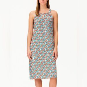 Keylime & Pink Geometric Print Sleeveless Shift Dress Nylon Spandex Size XL